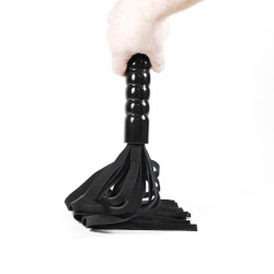 Čierne kožené dutky s dildo rukoväťou