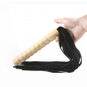 Kožené důtky s přírodní dildo rukojetí
