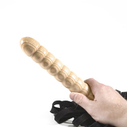 Kožené důtky s přírodní dildo rukojetí