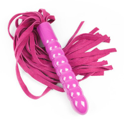 Ružové kožené dutky s dildo rukoväťou
