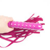 Ružové kožené dutky s dildo rukoväťou