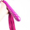 Ružové kožené dutky s dildo rukoväťou