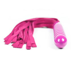Ružové kožené dutky s dildo rukoväťou
