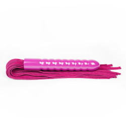 Ružové kožené dutky s dildo rukoväťou